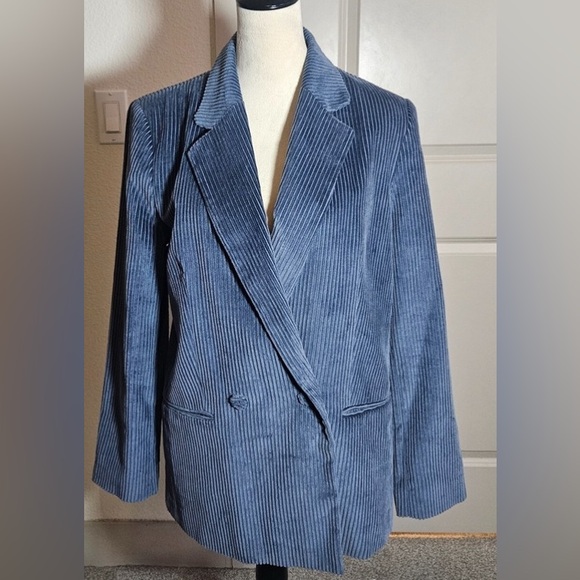 Mango Jackets & Blazers - Mango Blue Corduroy Blazer
